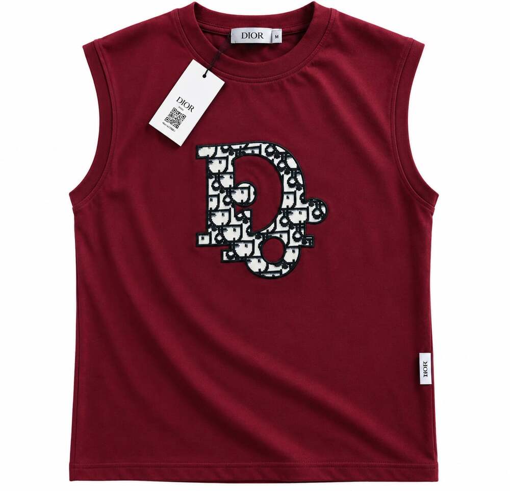 Burgundy Sleeveless Graphic Shirt – Casual Streetwear Top